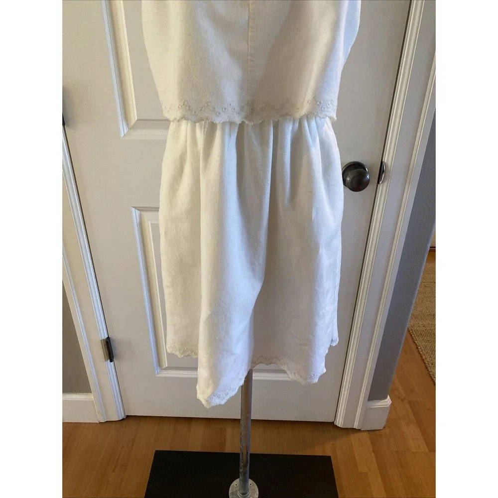 Madewell White Eyelet Overlay Open‎ Back Dress Size 6/S Sleeveless Beachy Boho